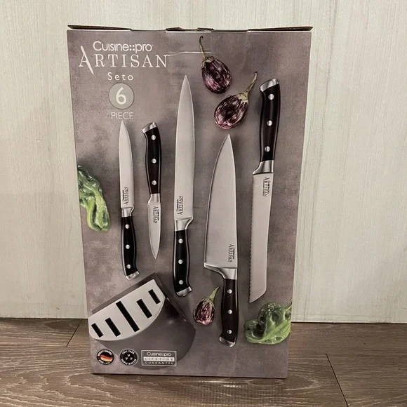 Cuisine::pro Artisan Knife Block (6-Piece Set) - Premium German Stainless Steel